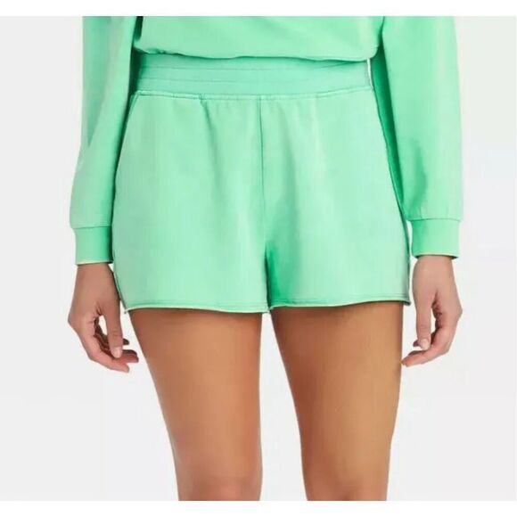 Womens JoyLab Lightweight Mint Green French Terry Shorts 2" - Sz L - Picture 1 of 2